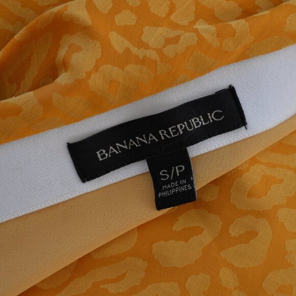 Banana Republic Goldenrod Leopard Print Bias Cut Satin Slip Midi Skirt Sz S - Picture 4 of 8